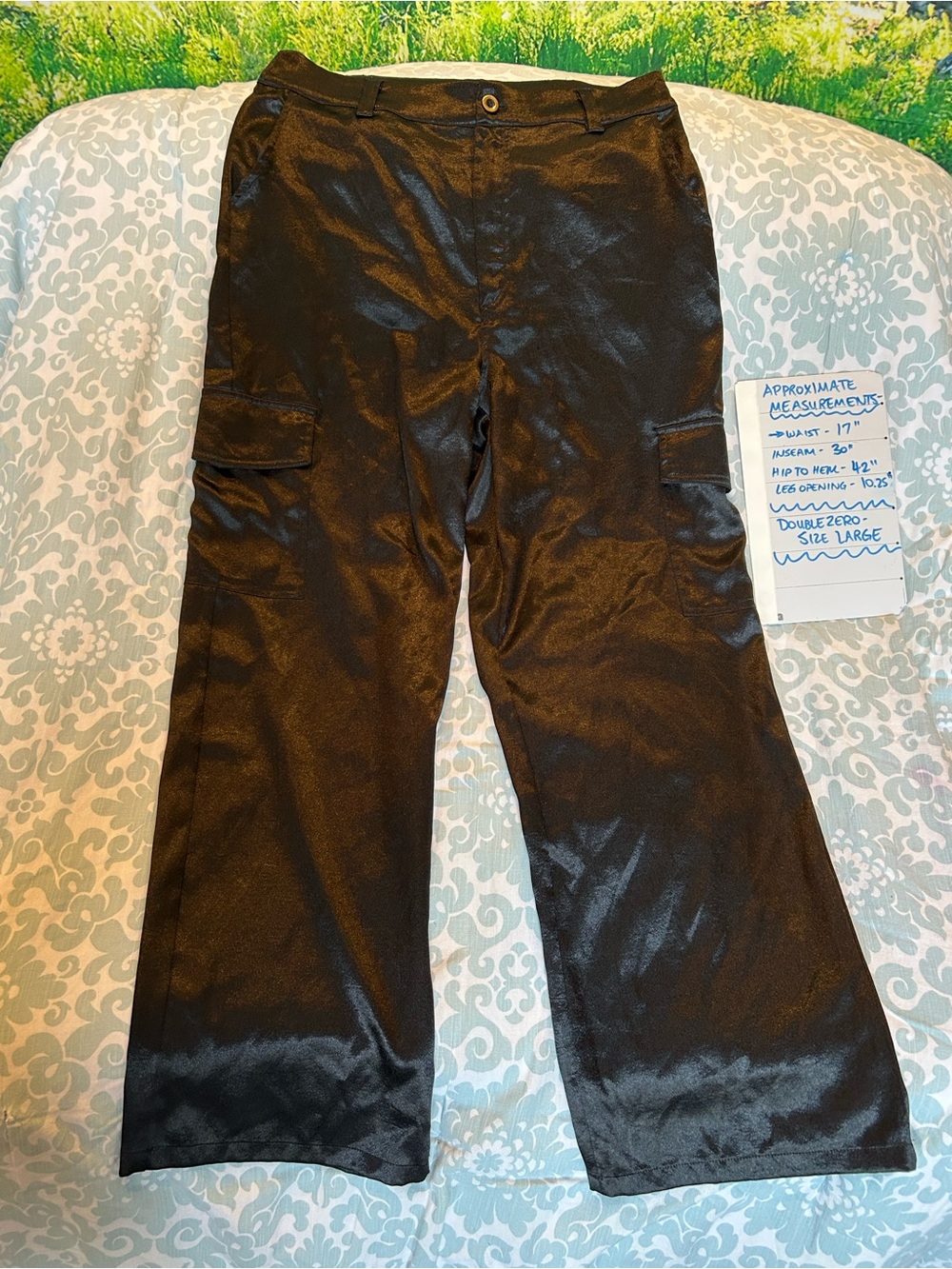Black Cargo Pants Sz Large- Classic Straight Fit